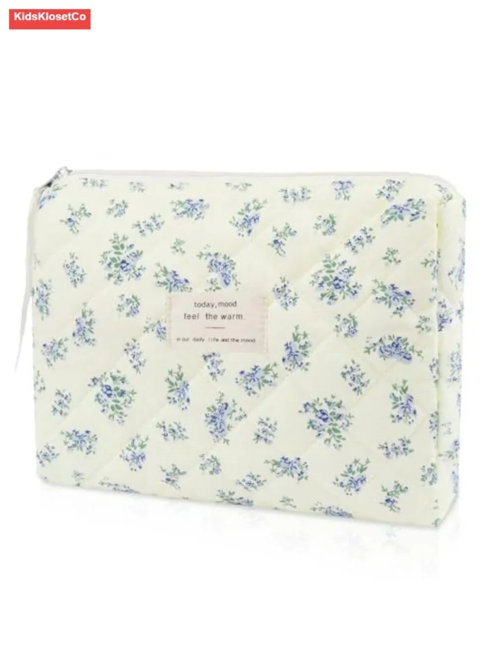 Quilted Floral Cotton Makeup Bag Cosmetic Organizer Travel Toiletry Case